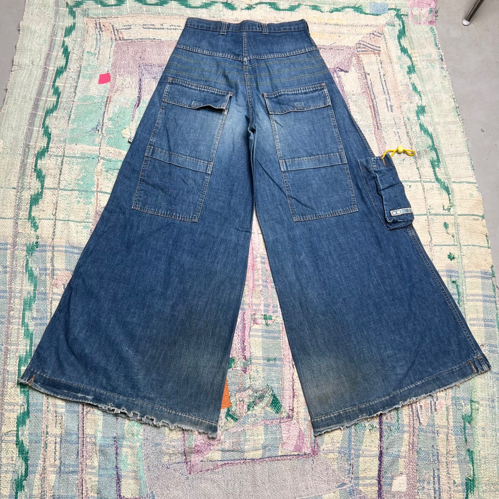 Vintage Baggy Criminal Damage Ultra Wide Leg Rave Jnco Style Denim Jeans 30x32